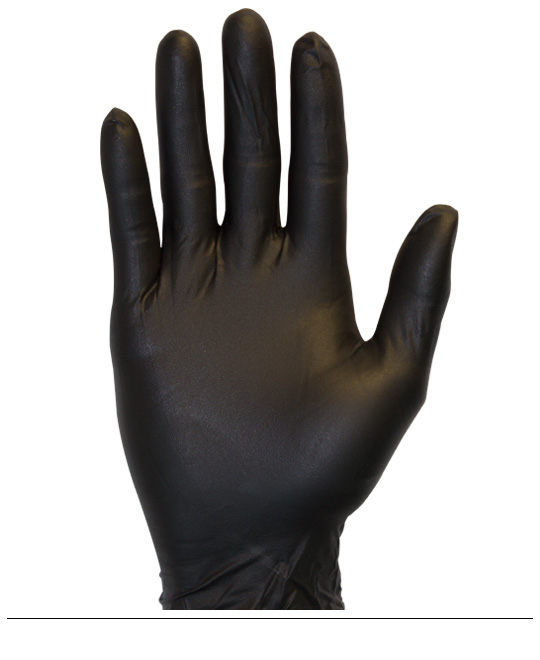 GNEP-SIZE-K Safety Zone 4.3-mil Medical Grade Black Disposable Powder-Free Latex-Free Nitrile Exam Glove